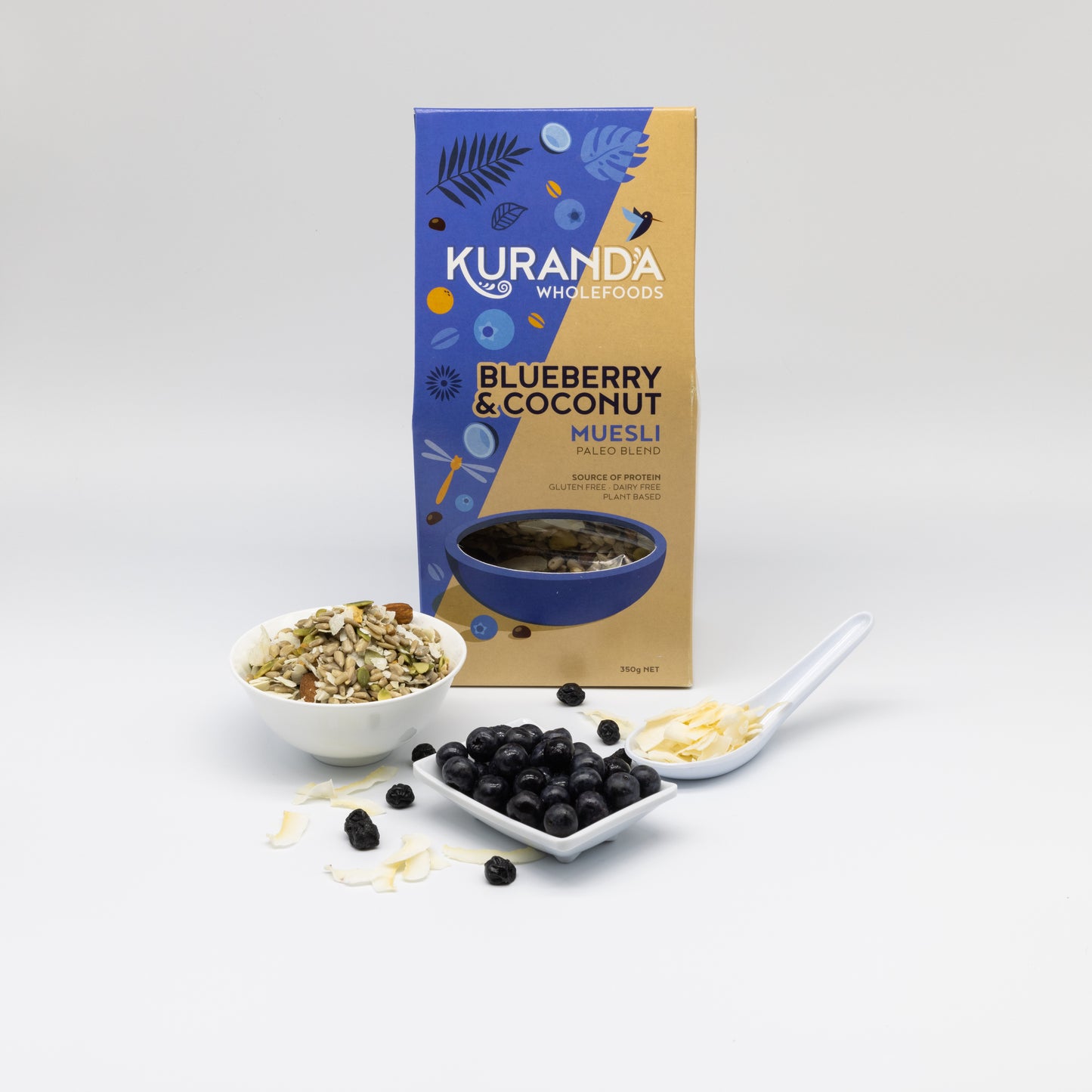 Blueberries & Coconut Paleo Muesli