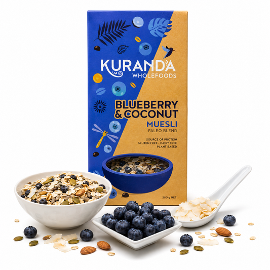 Blueberries & Coconut Paleo Muesli
