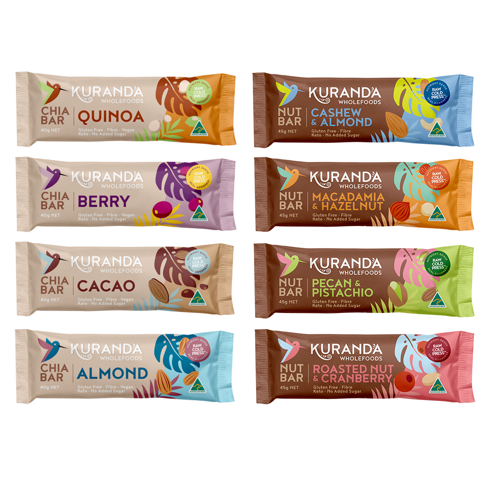 Gluten Free Nut Bars & Chia Bar Sampler Pack | Kuranda Wholefoods