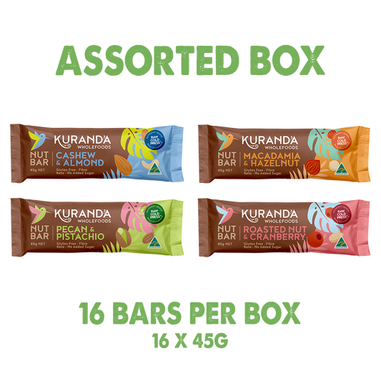 Assorted Nut Bar Box - 16 Pack - Kuranda Wholefoods