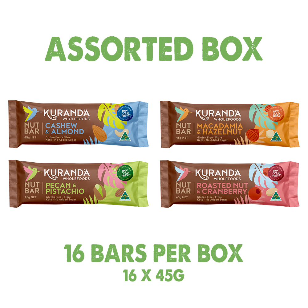 Assorted Nut Bar Box - 16 Pack - Kuranda Wholefoods