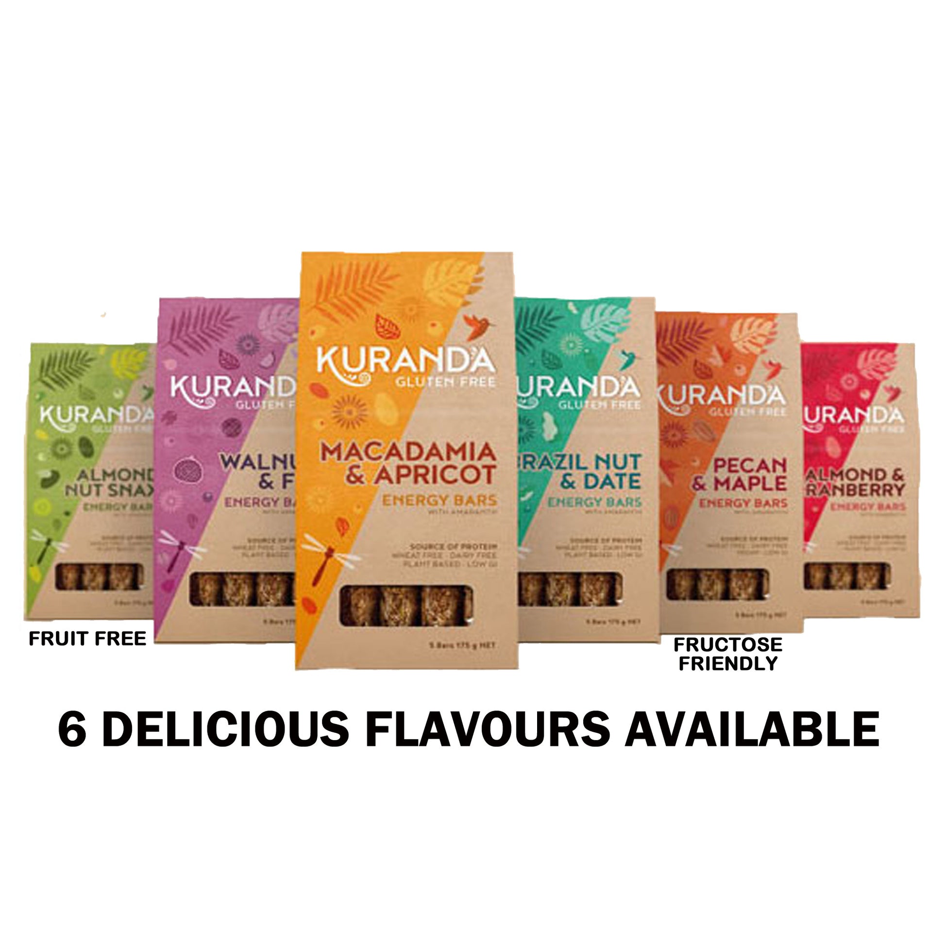 Kuranda Gluten Free Assorted Energy Bars - Fruit Free, Wheat Free, Dairy Free, Low GI, Plant-Based Protein