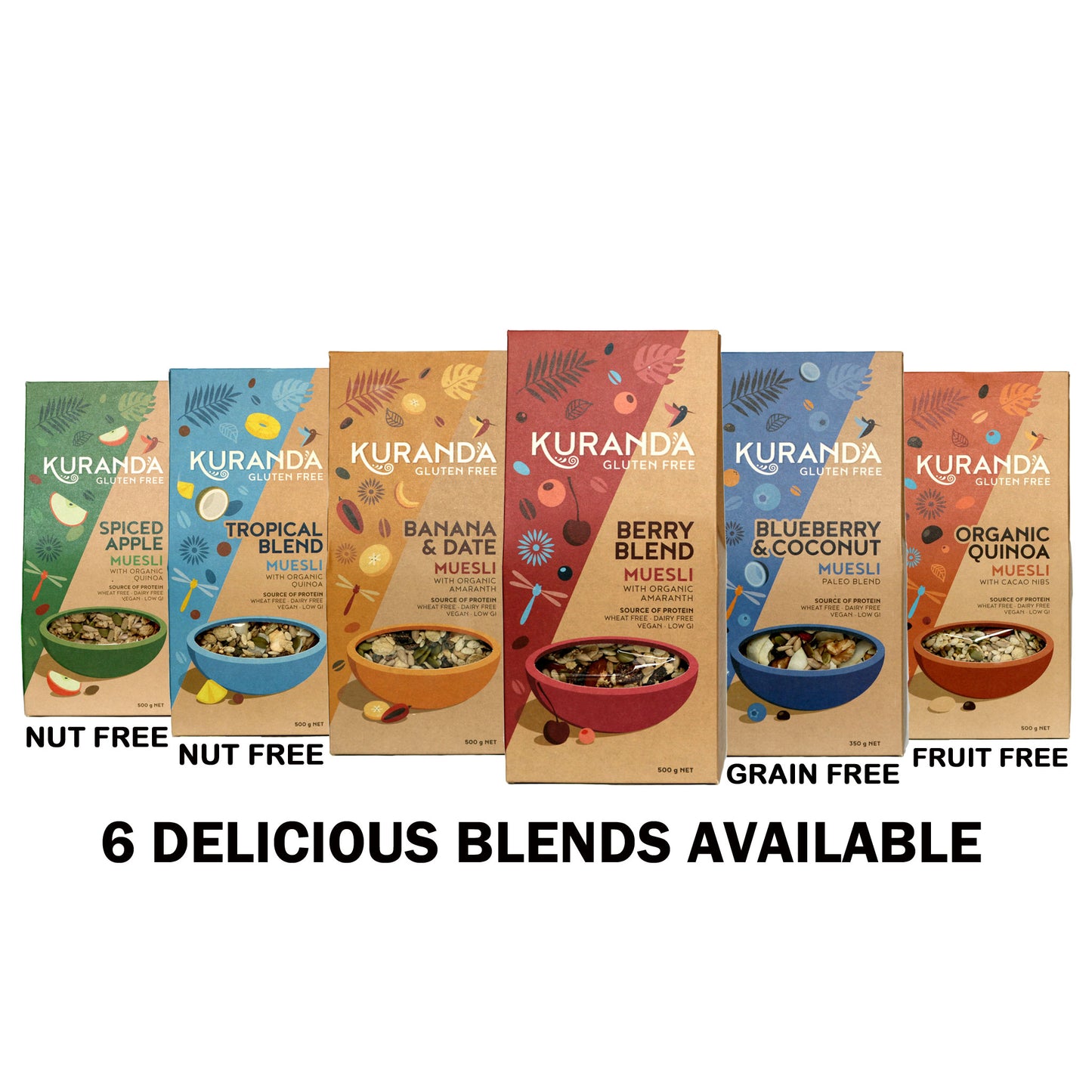 Kuranda Gluten Free Assorted Mega Mix Muesli - Low Sugar, Paleo, Vegan